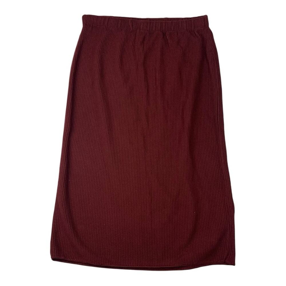 Blue Fish Women's 2 2x 22 red Rust knit midi skirt USA cottage
